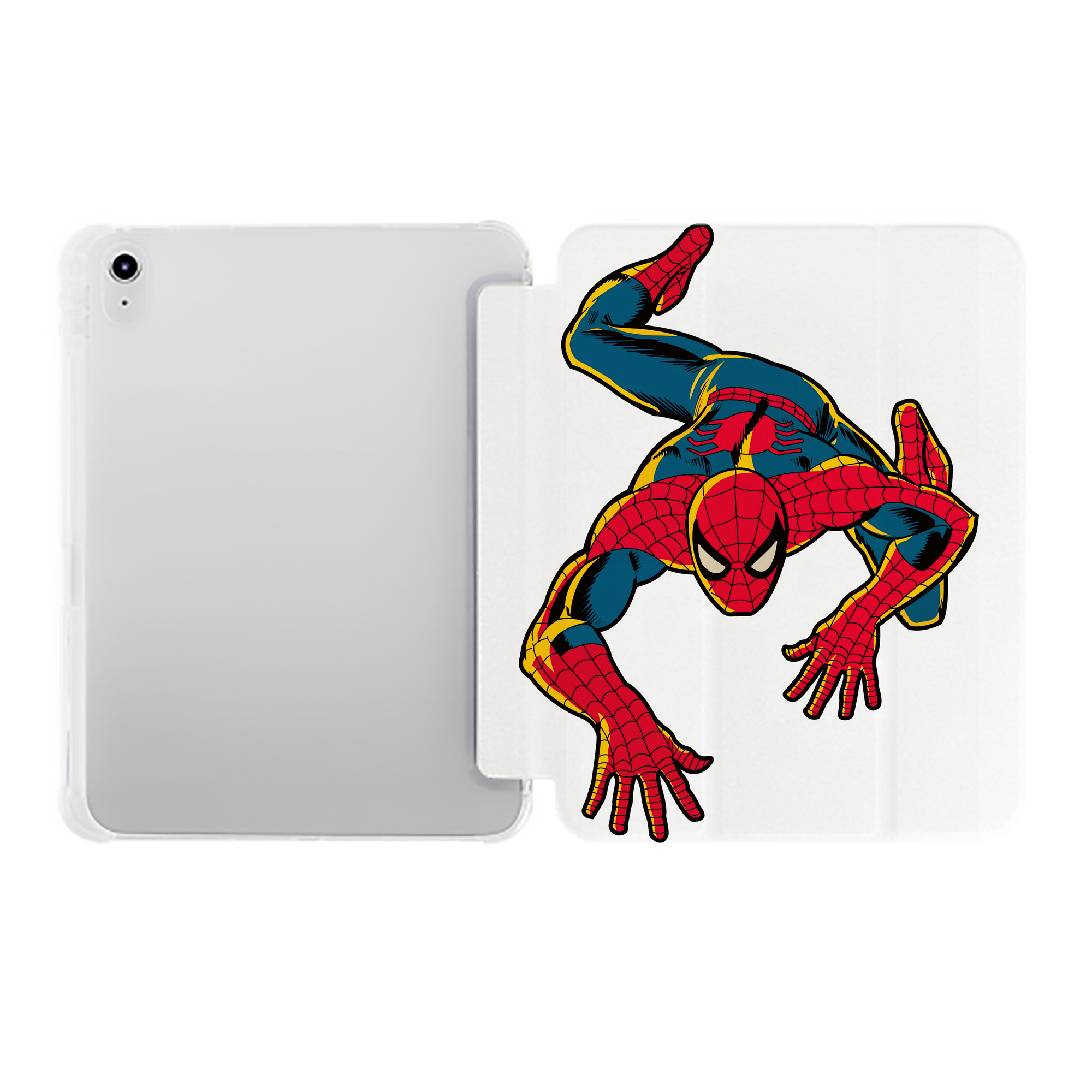 （画像用） Spider Man スパイダーマン IPad ケース ペン収納付き 三つ折りスタンド PUレザー×シリコン 対応機種9.5/10.5/10.9インチ
